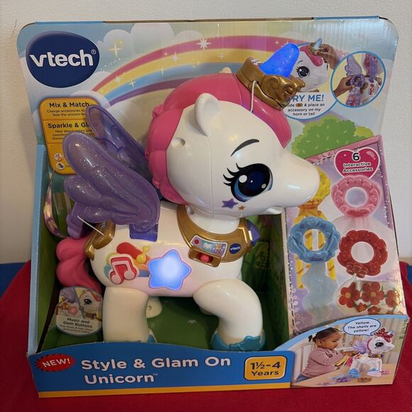 VTech Style & Glam On Unicorn Kids Toy Gift Christmas Birthday Age 18M-Up New - Picture 8 of 12